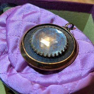 Antique Victorian Crystal Faceted Quartz Pendant Mourning Jewelry c.1900